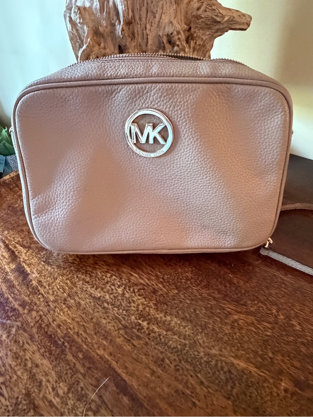 Michael Kors Pebbled Leather Crossbody in Dusty Blush
